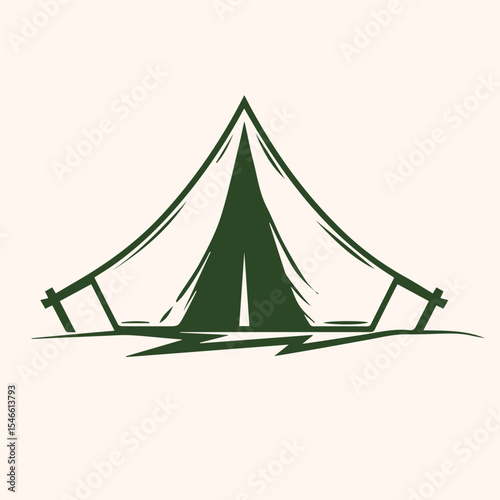 Hand-drawn travel and camping icons set in monochrome style
