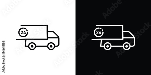 Same day delivery icon in black. flat graphic vector icon