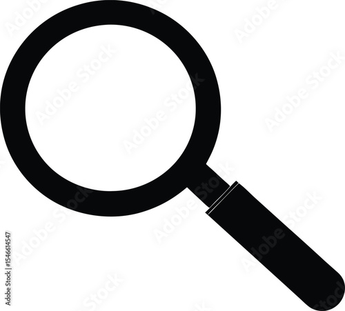 Magnifying glass  black silhouette vector,Magnifying glass clipart