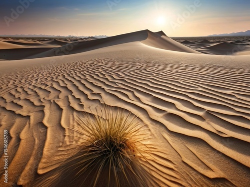 Sahara Desert, sand dunes, desert landscape, mountain range, arid scenery