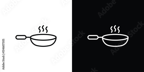 Sauce pan icon in black. flat graphic vector icon