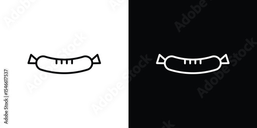 Sausage icon in black. flat graphic vector icon