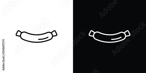 Sausage icon in black. flat graphic vector icon