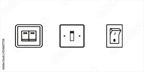 switch vector icon set hand drawn illustration on white background. switch icon silhouette vector.