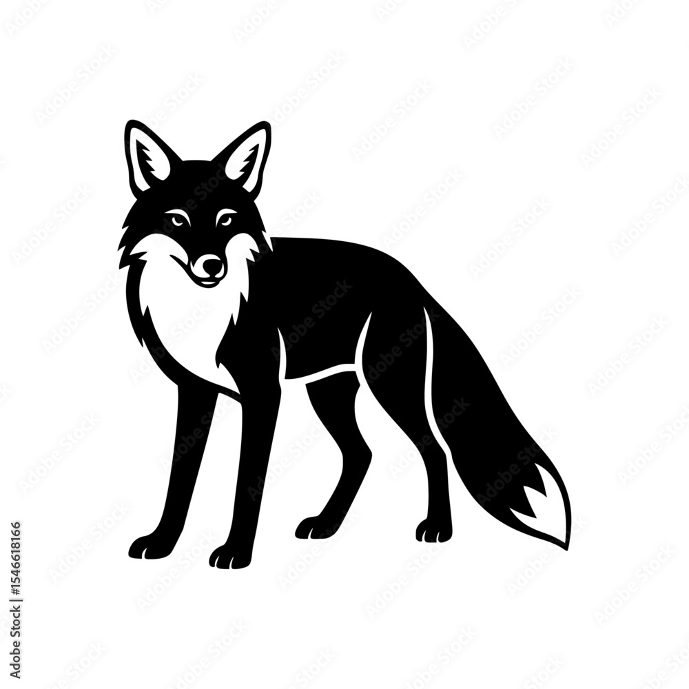 Fototapeta premium Silhouette of fox vector