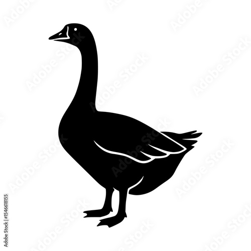 Silhouette of duck icon vector art