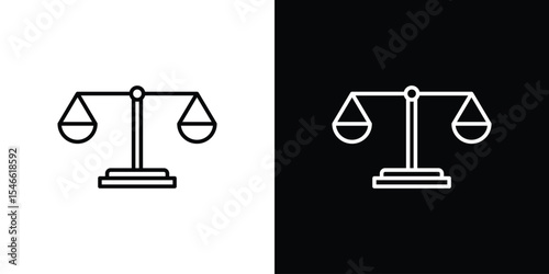 Scales icon in black. flat graphic vector icon