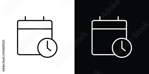 Schedule icon in black. flat graphic vector icon