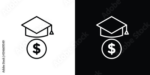 Scholarship icon in black. flat graphic vector icon
