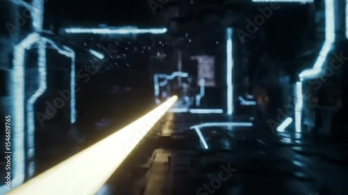 Intelligent Light Navigating a Data Maze – Abstract AI Concept