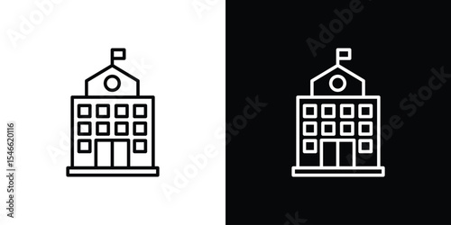 school icon in black. flat graphic vector icon