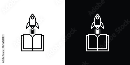 Science fiction icon in black. flat graphic vector icon
