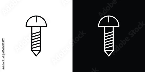 Screw icon in black. flat graphic vector icon