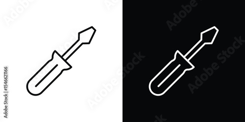 Screwdriver icon in black. flat graphic vector icon