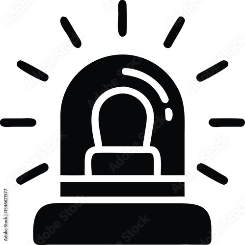 Emergency siren vector illustration signaling urgent situation icon