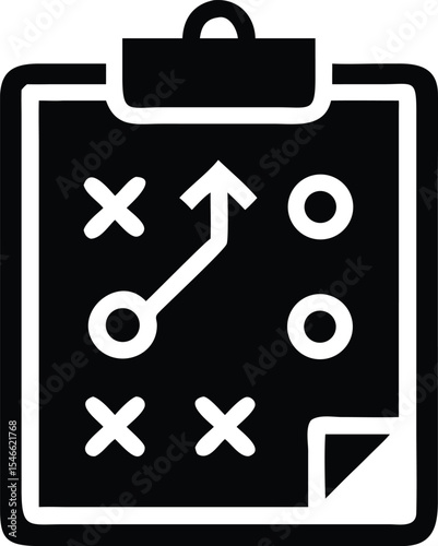 Strategy tactics game plan icon for teams or project planning.