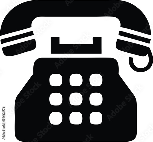 Classic black and white telephone icon representing communication and contact availability