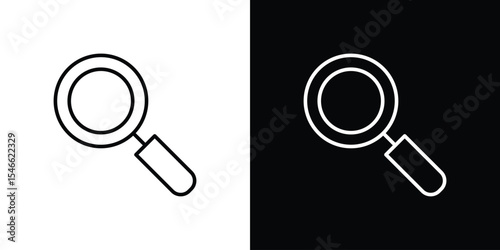 Search icon in black. flat graphic vector icon