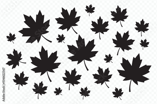 high-quality black maple leaf pattern ideal for seasonal, modern and minimal digital art and creative projects