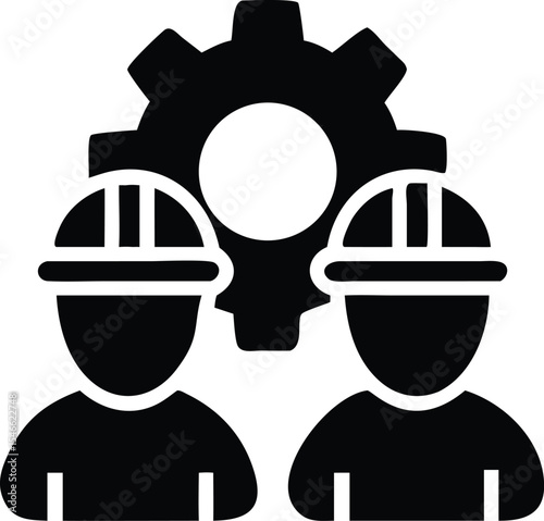 Engineering team symbolizing collaboration and technical expertise within a construction sector icon