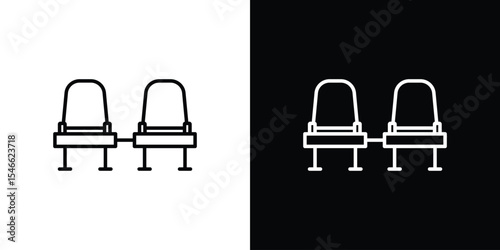 Seats icon in black. flat graphic vector icon