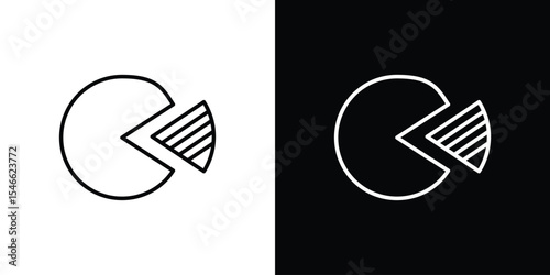 Sector icon in black. flat graphic vector icon