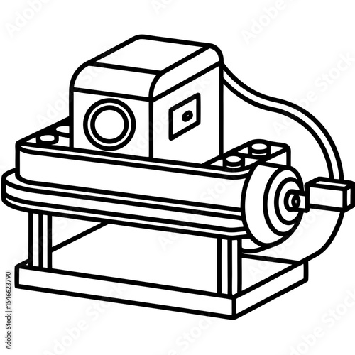 Belt Sander Minimalist Line Illustration