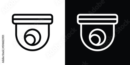 Security cam icon in black. flat graphic vector icon
