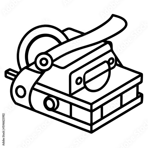 Belt Sander Minimalist Line Illustration