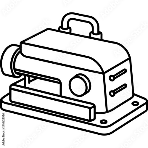 Belt Sander Minimalist Line Illustration