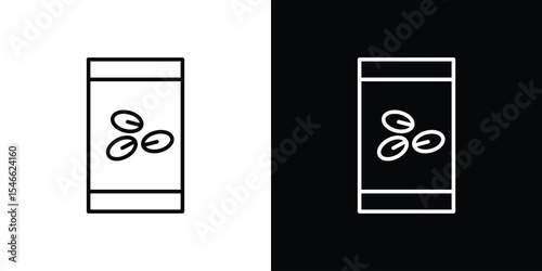 Seeds icon in black. flat graphic vector icon