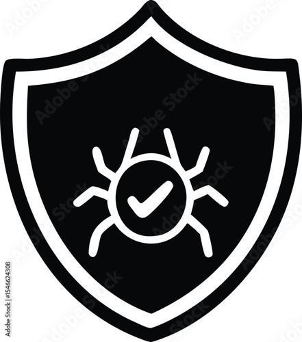 Secure shield icon indicating virus protection and cybersecurity solutions in a digital world