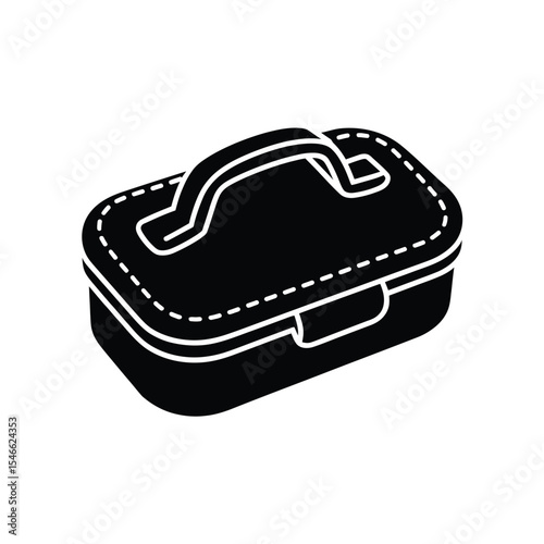 Black and White Lunchbox Icon