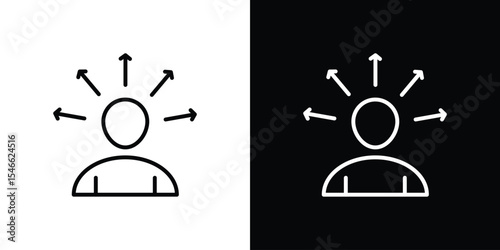 Self awareness icon in black. flat graphic vector icon
