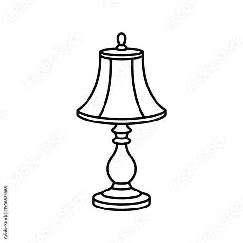 Outline Lamp Icon Vector Illustration

