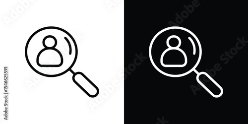 Self research icon in black. flat graphic vector icon