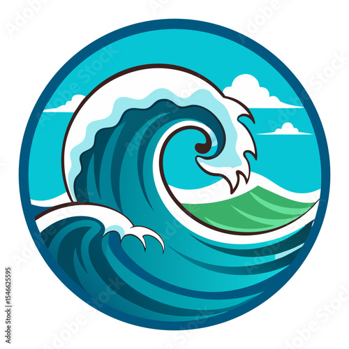 vector illustration of sunami