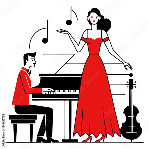 vector illustration of a man and woman