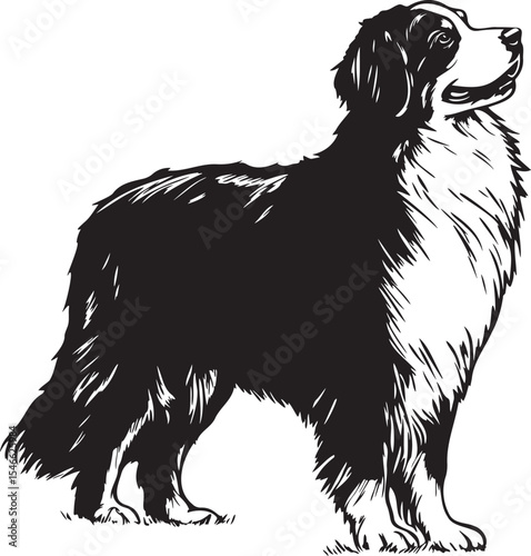 standing bernese mountain dog