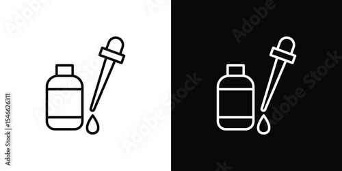 Serum icon in black. flat graphic vector icon