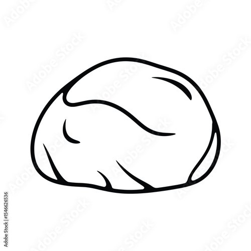 Natural Stone Rock Outline Vector Icon