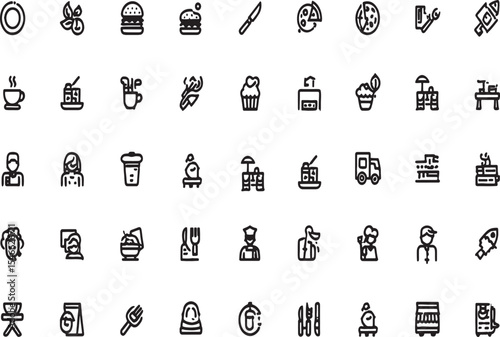 Extensive Food and Restaurant Vector Icon Set 80+ Line Icons for Web and App Design