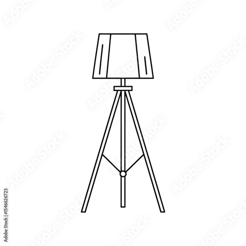 Modern Tripod Floor Lamp Outline