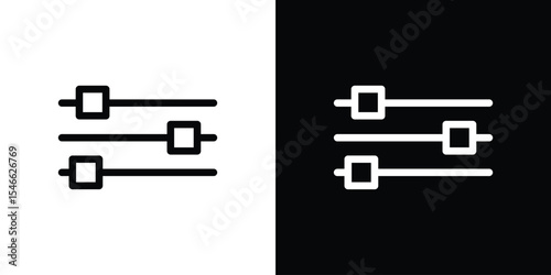 Settings sliders icon in black. flat graphic vector icon