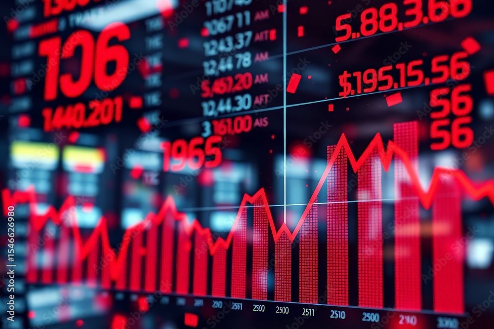 Obraz premium Stock Market Crash Red Financial Downturn Chart