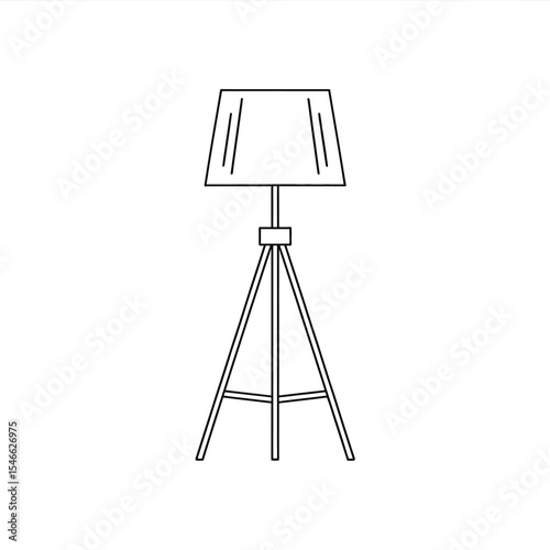 Outline Lamp Icon Vector Illustration

