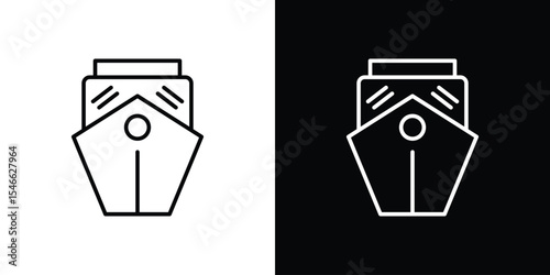 Ship icon in black. flat graphic vector icon