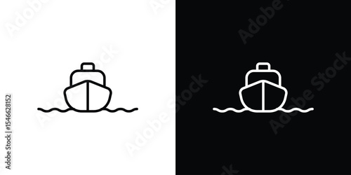 Ship icon in black. flat graphic vector icon