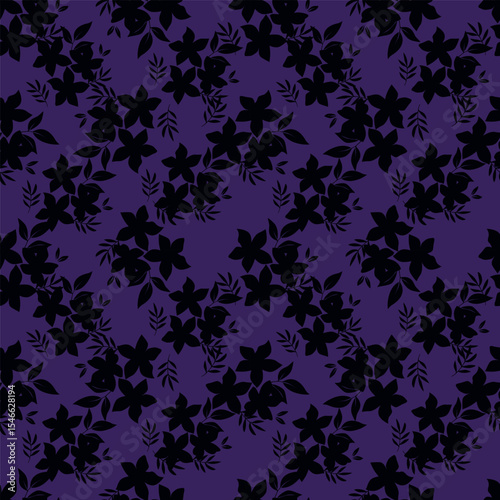 Cute feminine seamless watercolor pattern with little tiny wildflowers, hand drawn