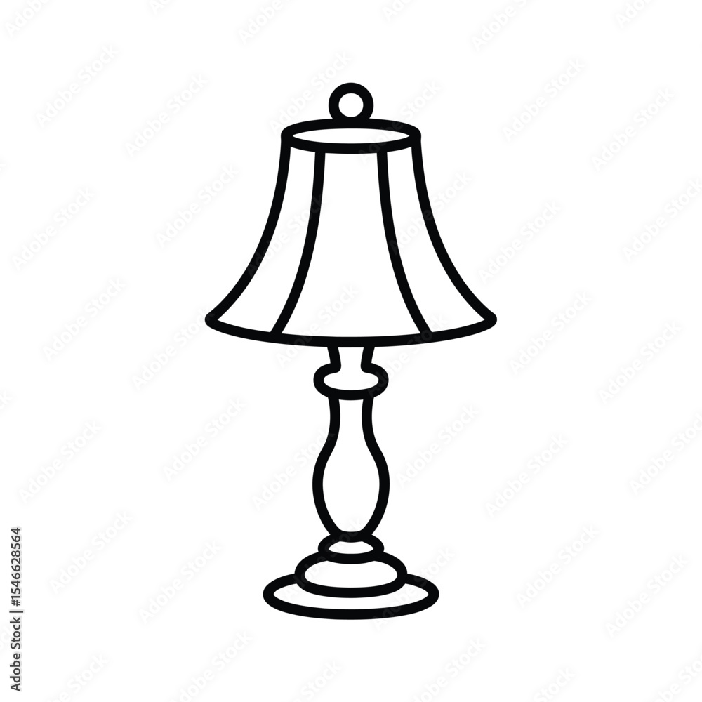 Obraz premium Outline Lamp Icon Vector Illustration